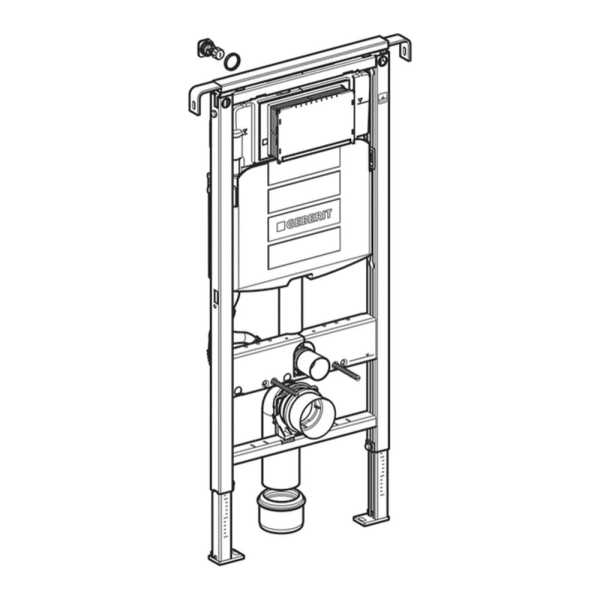 Duofix bâti-support pour WC suspendu, 112 cm, réservoir encastré Sigma 12 cm, à installer entre parois latérales (111.355.00.5)