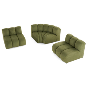 Debbie - canapé modulable d'angle réversible 4 places en tissu texturé - Vert