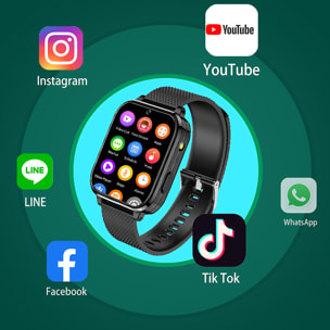 Smartwatch Phone T36 4G con sistema operativo Android integrato. Funzioni avanzate e localizzatore GPS, Wifi e LBS.