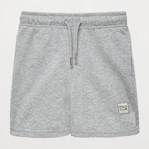 Pantalón corto orgánico gris vigoré Neutrals kids con logo