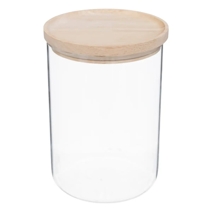 Bocal "Hermet" 1,6L en verre avec couvercle hermétique hévéa