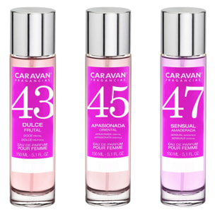 3x caravan perfume de mujer nº45 nº43 nº47 - 150ml.