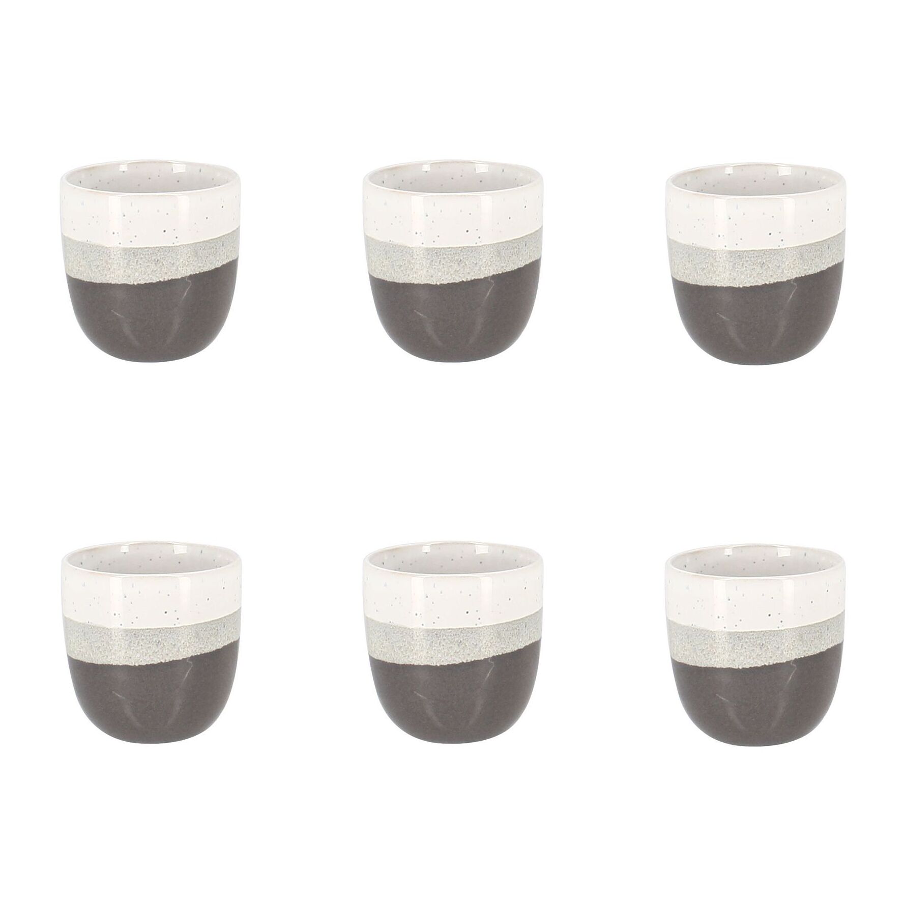 Lot de 6 tasses expresso marron en grès 11cl RIGA