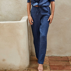 Pantalon de pyjama en lin coupe femme, RÊVE DE LIN