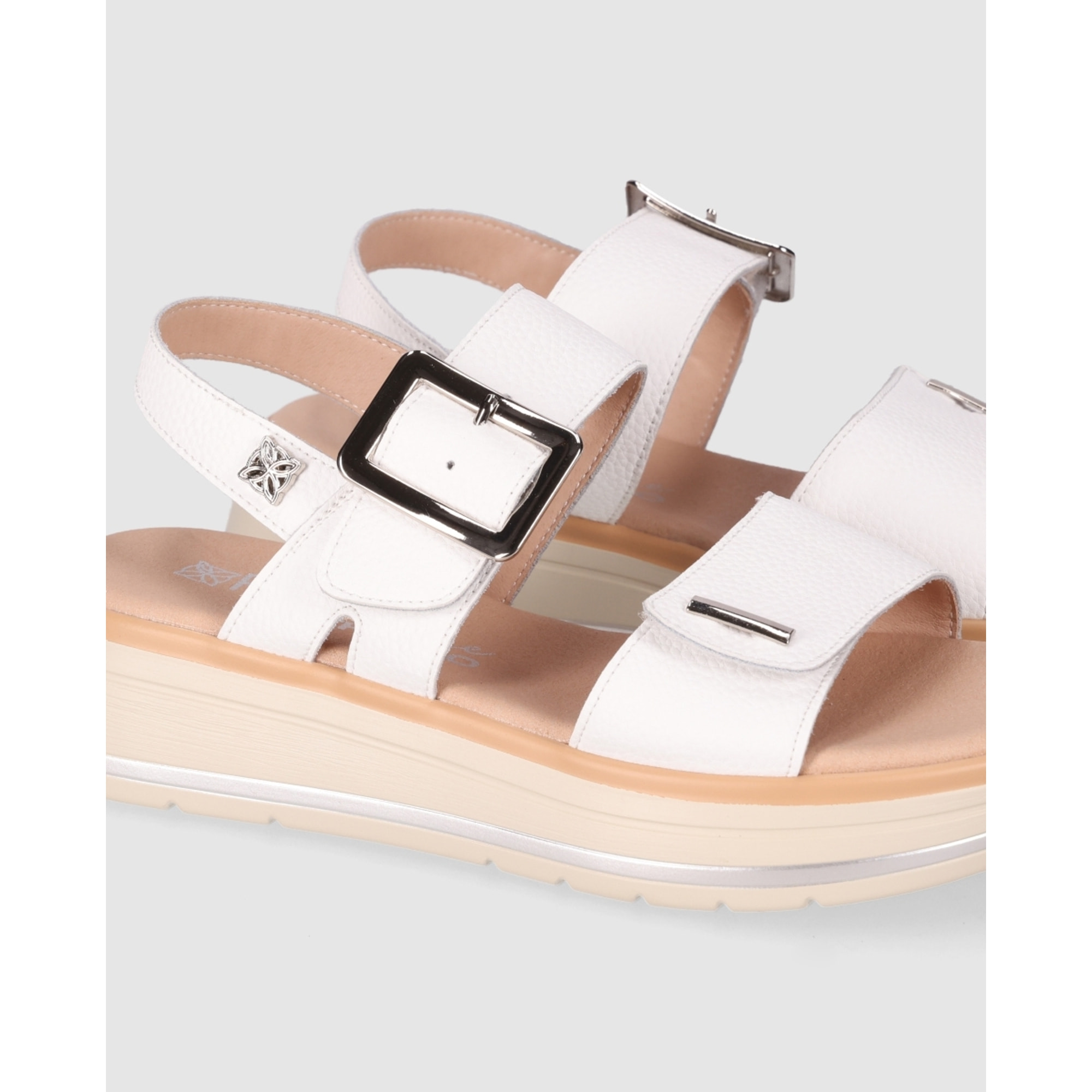 Sandalias de Piel - Blanco - Tacón: 5 cm