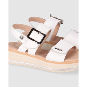 Sandalias de Piel - Blanco - Tacón: 5 cm
