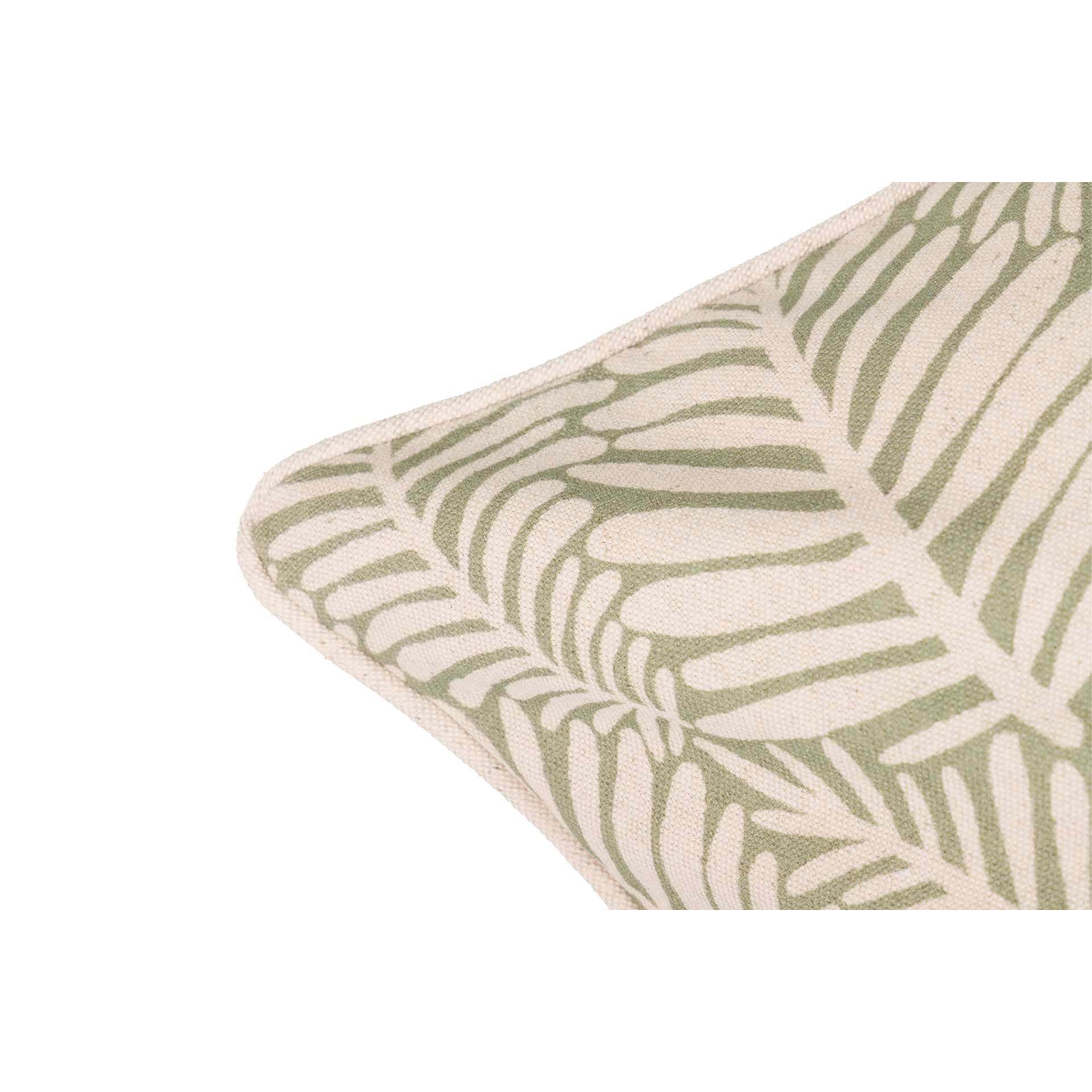 Cojín Lino Hojas Verdes 45x13x45 Cm