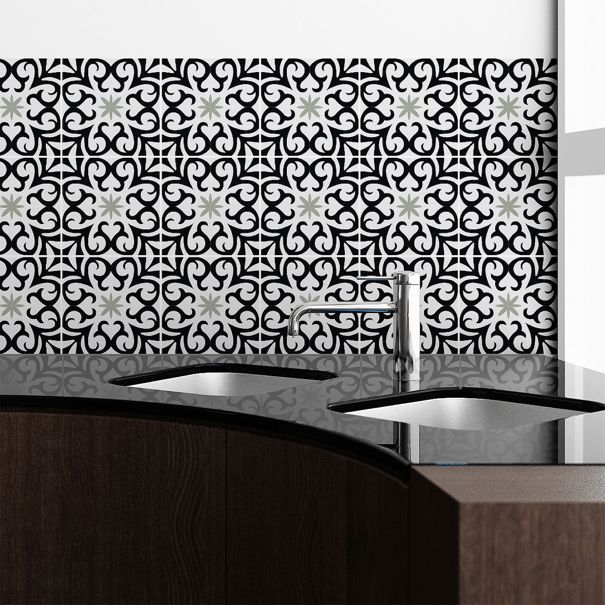 Stickers muraux - Sticker Mural Carrelage adhésif Cuisine Salle de Bain - 9 STICKERS CARRELAGES AZULEJOS FLORBELA