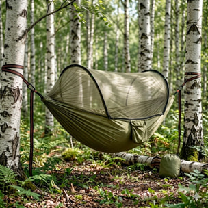 Amaca Da Campeggio Con Zanzariera Integrata 3 In 1 In Nylon 210T Portatile Per Trekking Escursioni Spiaggia Giardino Outdoor Supporto 300 Kg 270 x 140 Cm Verde Militare