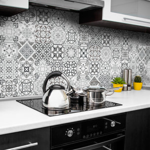 Sticker crédence adhésive - CARRELAGES GRIS - 60x200cm