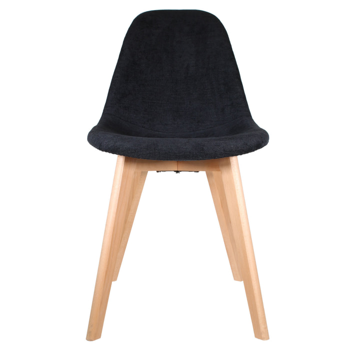 Chaise Scandinave En Tissu Noir - Lot De 2