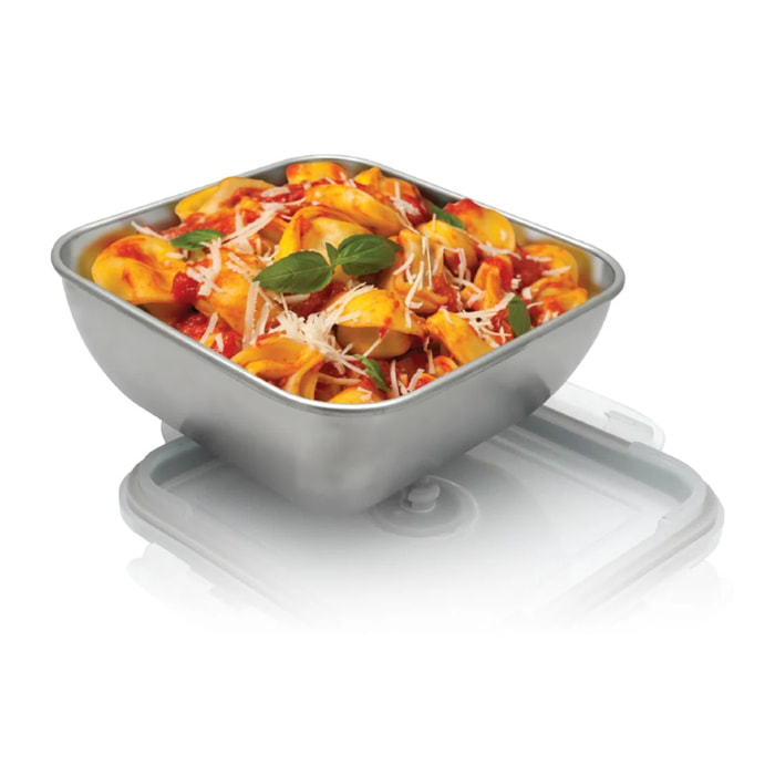 Lunch box en inox avec couvercle à clips Fackelmann Move