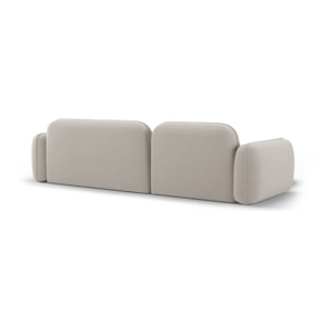 Canapé d'angle gauche modulable "Lucien" 4 places en velours beige clair