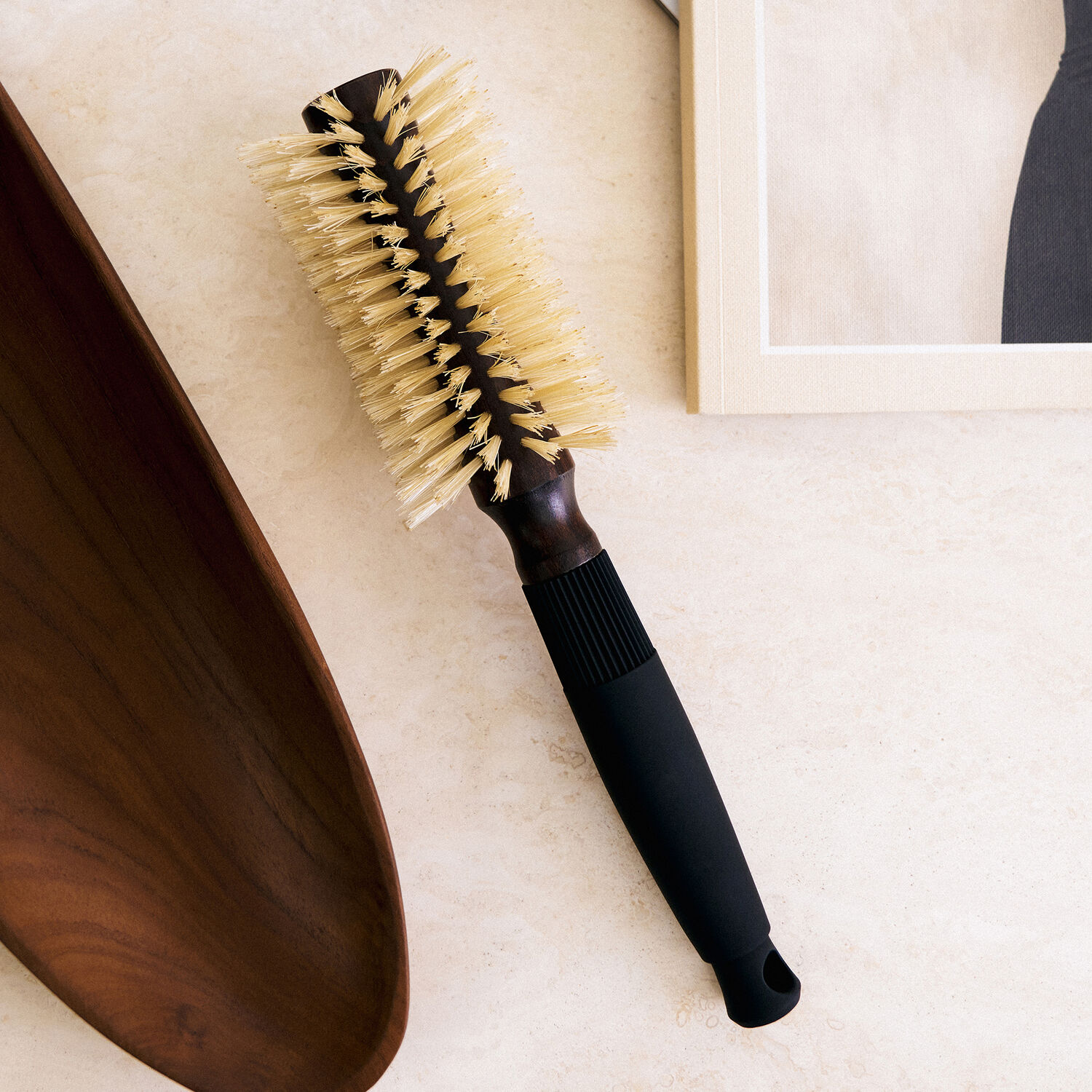 Brosse Pré-Incurvée Brushing 12 Rangs - Poils de Sangliers