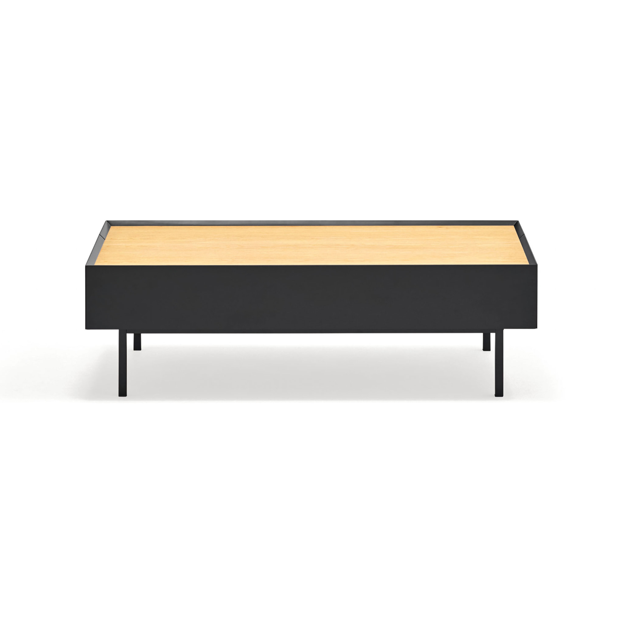 Mesa de centro Arista con 2 cajones negro