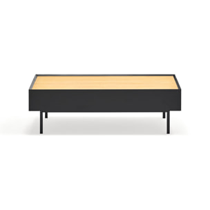 Mesa de centro Arista con 2 cajones negro