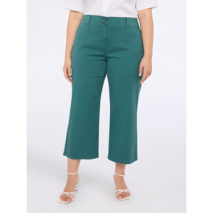 Fiorella Rubino - Pantalones cropped de mezcla de algodón - Verde