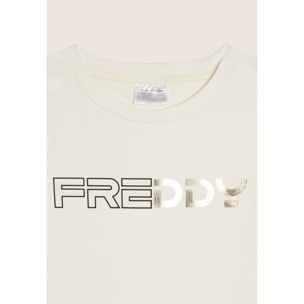 T-shirt Junior manica lunga con logo metallizzato