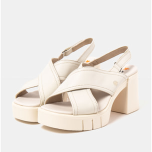 Sandalias con tacón 1990 NAPPA CREAM / EIVISSA color Cream