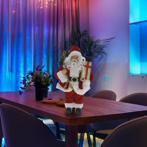 figura de papá noel de pie con regalo 20x10x30cm