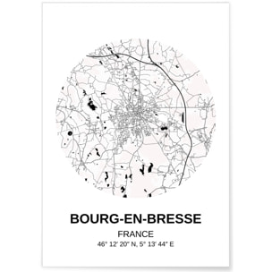 Affiche Carte Bourg-en-Bresse