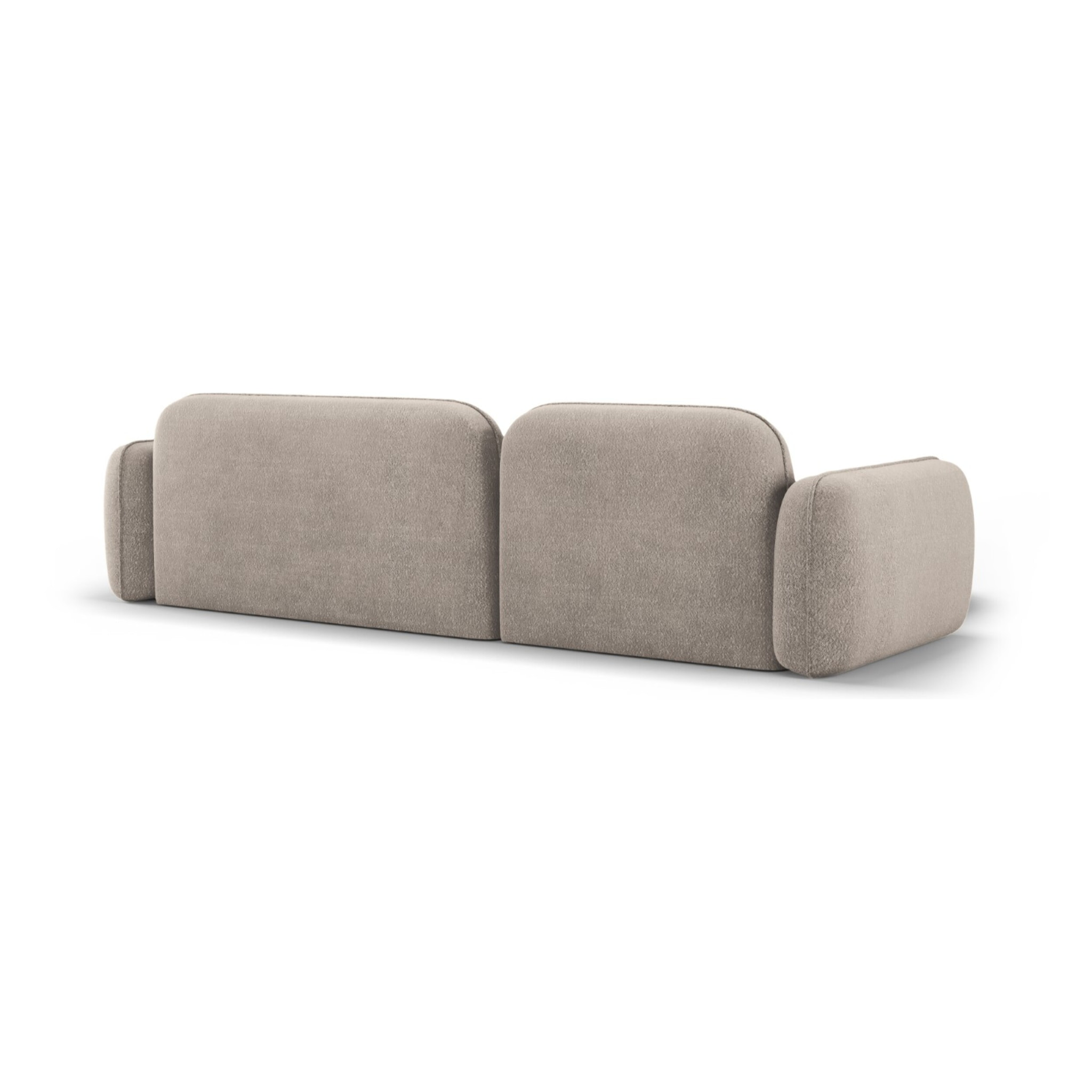 Canapé d'angle gauche modulable "Lucien" 4 places en velours beige foncé