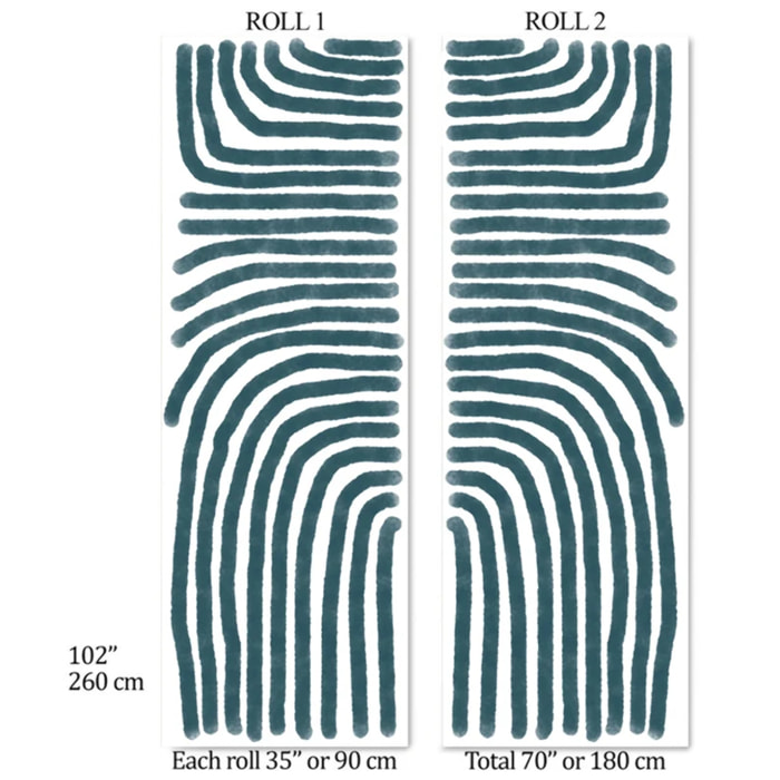 Carta da Parati Boho Astratta Blu e Bianca