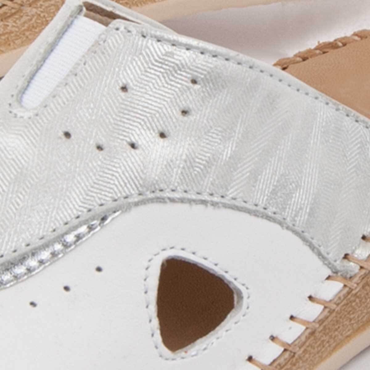 Sandalia De Cuña - Blanco - Altura: 4 Cm