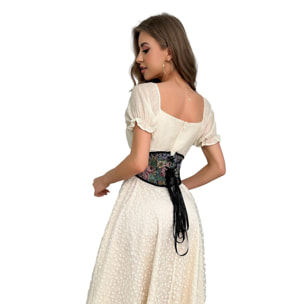 Bustier floral con forro de malla y cierre frontal