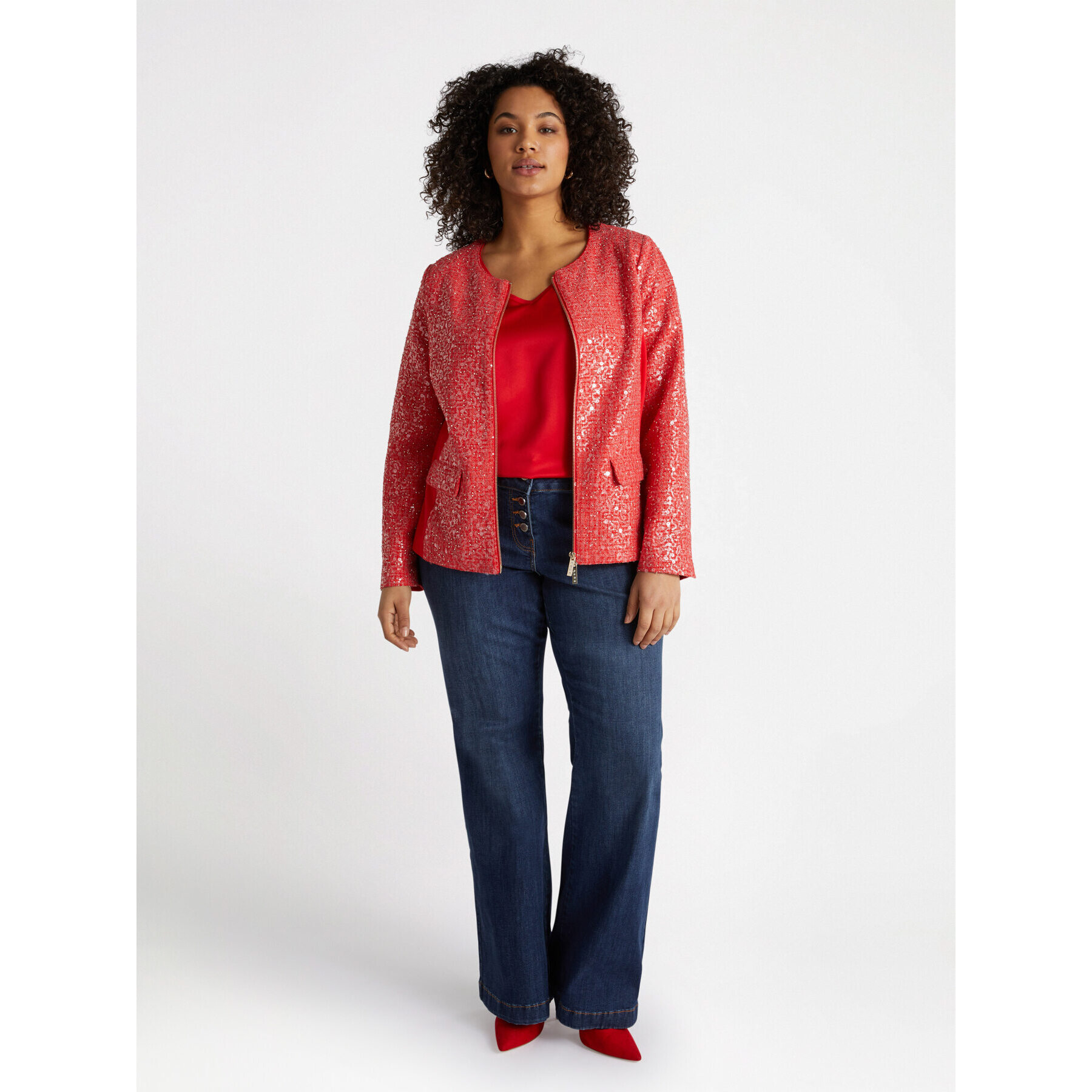 Fiorella Rubino - Chaqueta de tejido de lúrex - Rojo