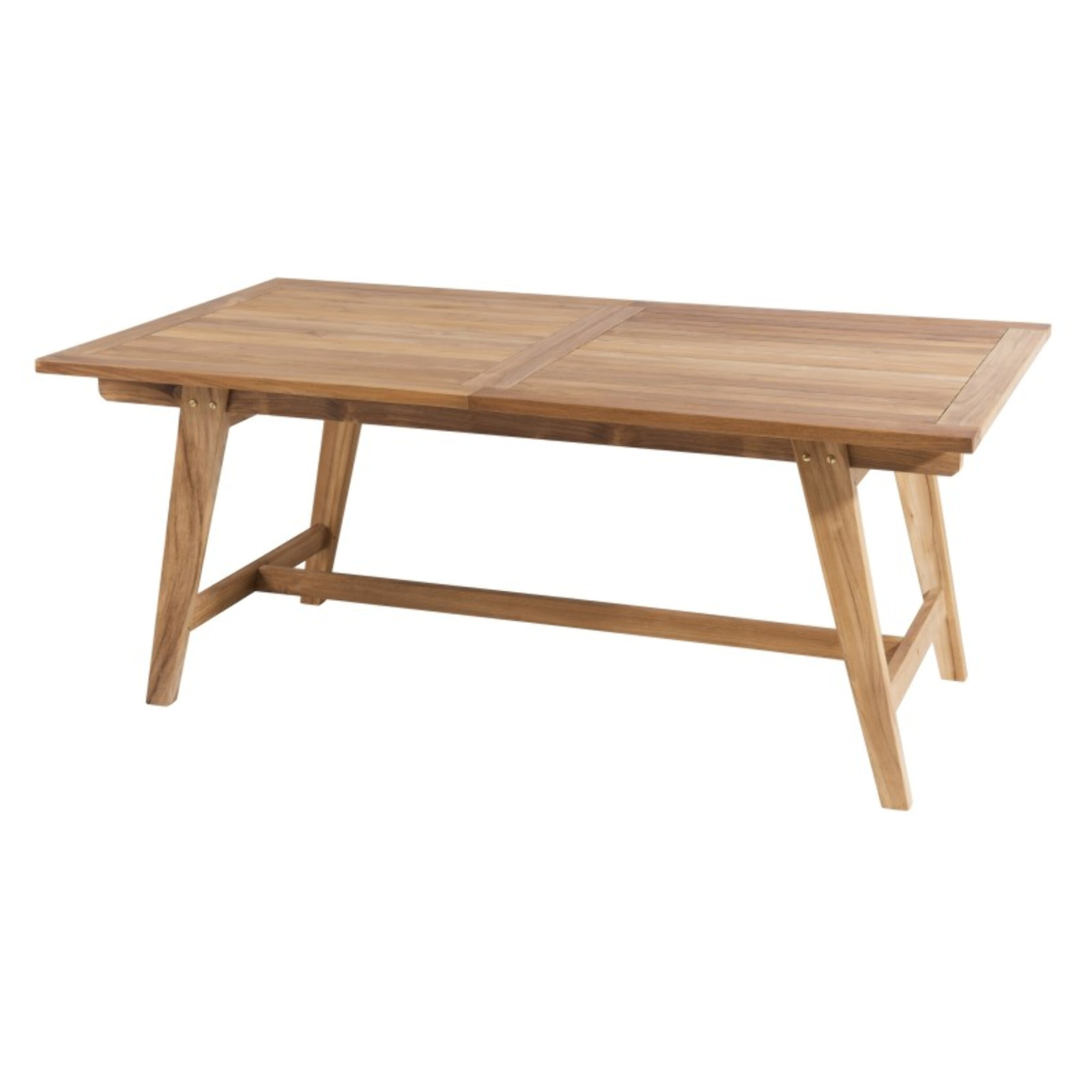 FUN - Table de jardin 8/10 personnes - rectangulaire scandi extensible 180/240x100x75 cm en bois Teck