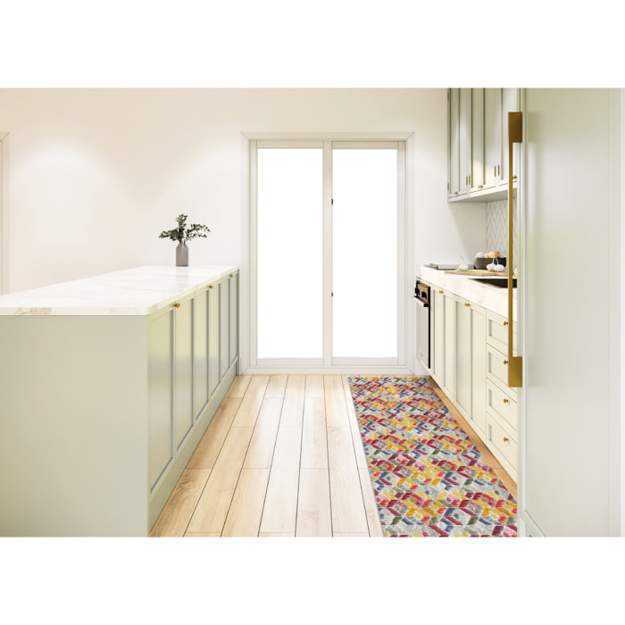 Tappeto Passatoia Cucina Con Retro Antiscivolo Antisfilo Linea Futura Cube