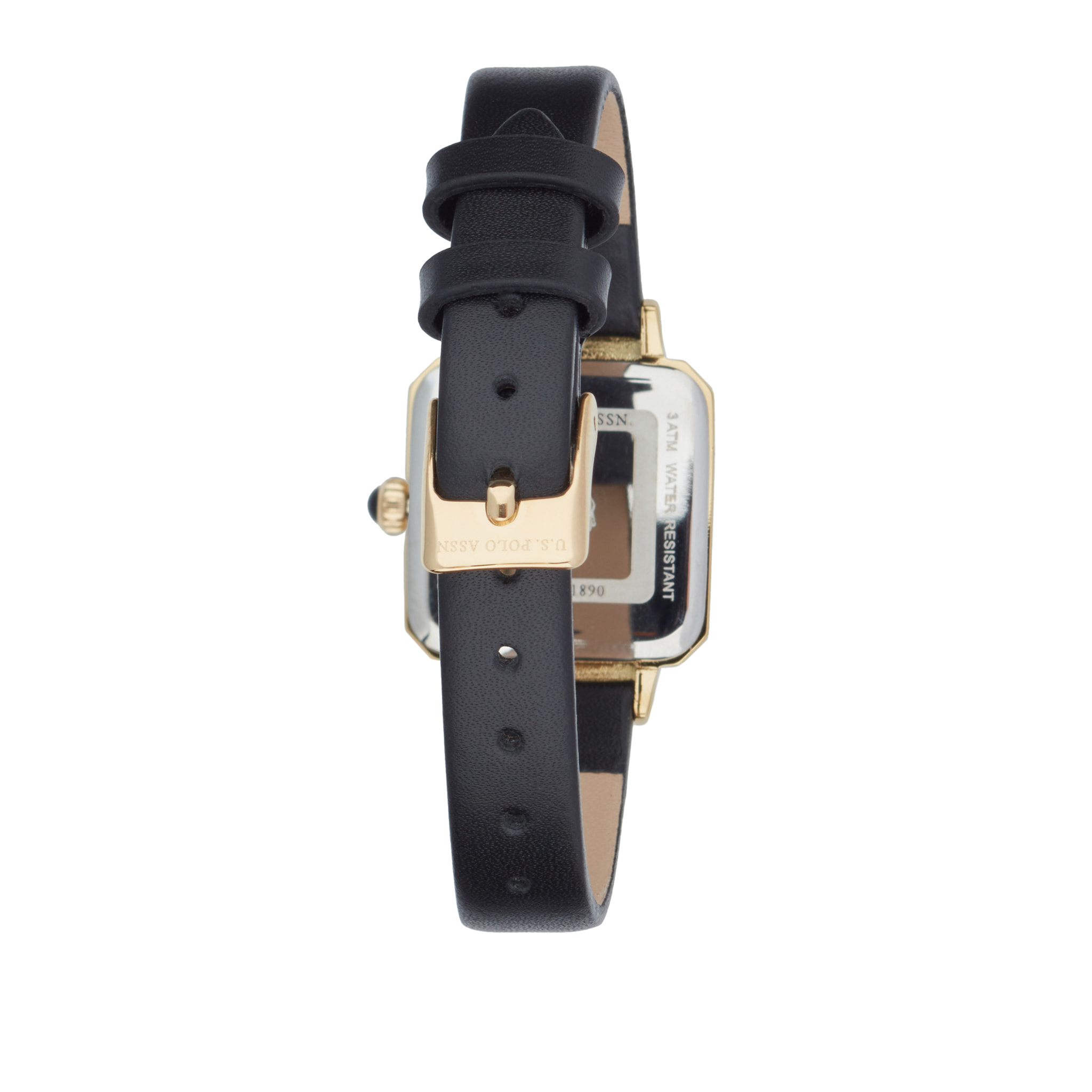 Orologio U.S. Polo Assn. in pelle nera