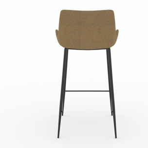 Lot de 2 chaises pour îlot central en tissu jaune 65 cm - Pirata