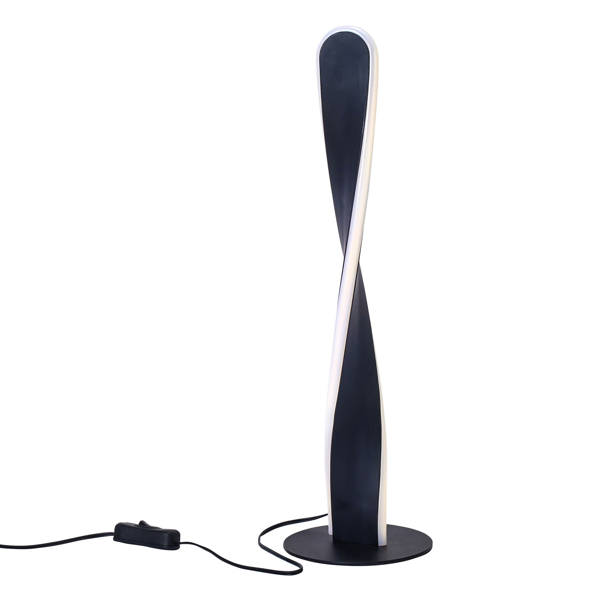 Forlight Sobremesa Merme LED 12W Blanco Neutro 4000K On-Off Negro, Blanco Opal Lámpara LED Moderna para Escritorios