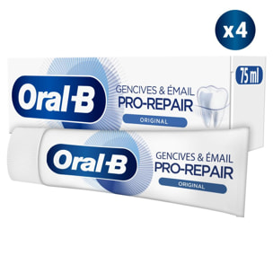 4 Dentifrices Oral-B Pro-Repair Gencives et Émail Original 75 ml