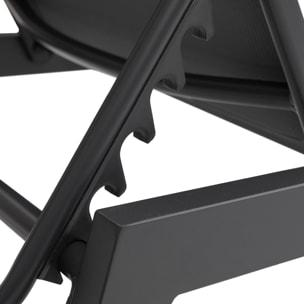 Lot de 2 bains de soleil BARBADOS en textilène gris - aluminium gris anthracite