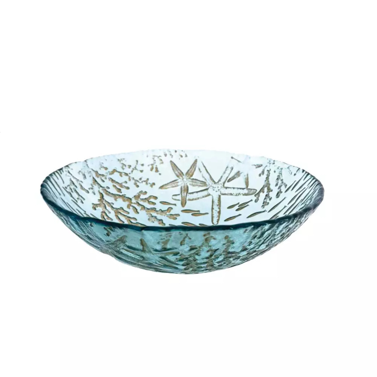 Lot de 6 BOL EN VERRE BLEU MER 20X20X6CM