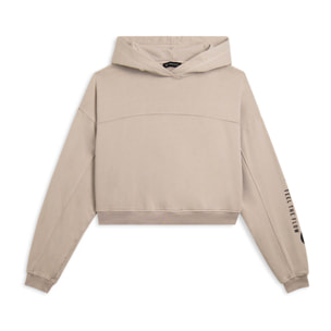 Felpa cropped con cappuccio e stampa street art