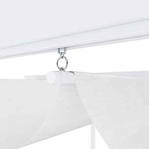 Gazebo Pergola 3x3 M Pergolato Con Telo Bianco Impermeabile Retrattile Richiudibile Struttura In Acciaio Per Giardino Terrazzo Piscina Esterno Fiere