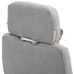 Fauteuil de bureau manager grand confort dossier réglable repose-pied coussin lombaire roulettes 360° lin 62L x 68P x 127H cm gris