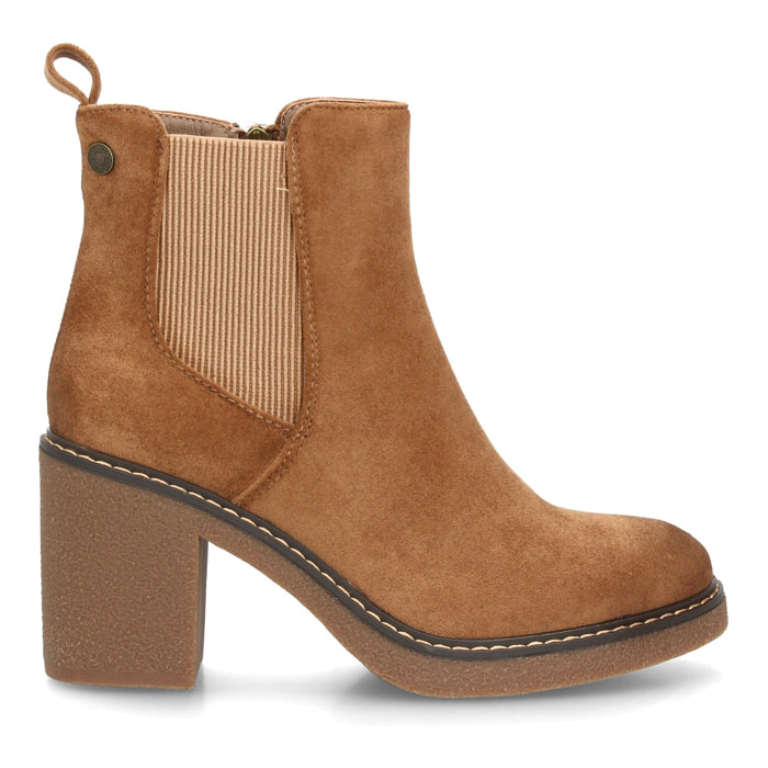Botines Chelsea Mujer Negros con Plataforma y Tacón Ancho
