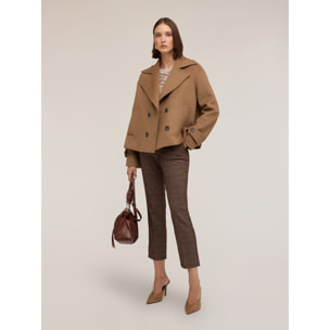 Motivi - Abrigo cruzado de paño de lana mixta - Beige