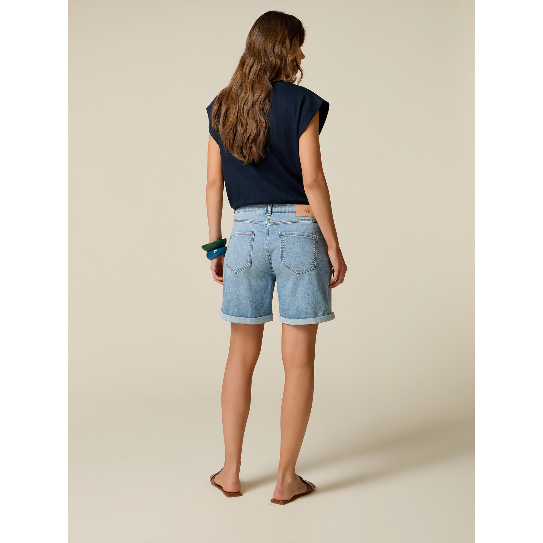 Oltre - Shorts de denim con botones joya - Light - blue
