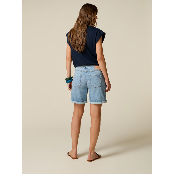 Oltre - Shorts de denim con botones joya - Light - blue