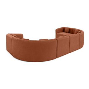 Ikare - canapé modulable panoramique - 7 places - en tissu - Terracotta