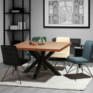 Table à manger carrée 130 cm pied central OKA