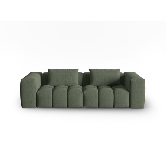 Canapé modulable "Lorella" 3 places en tissu structurel vert olive foncé