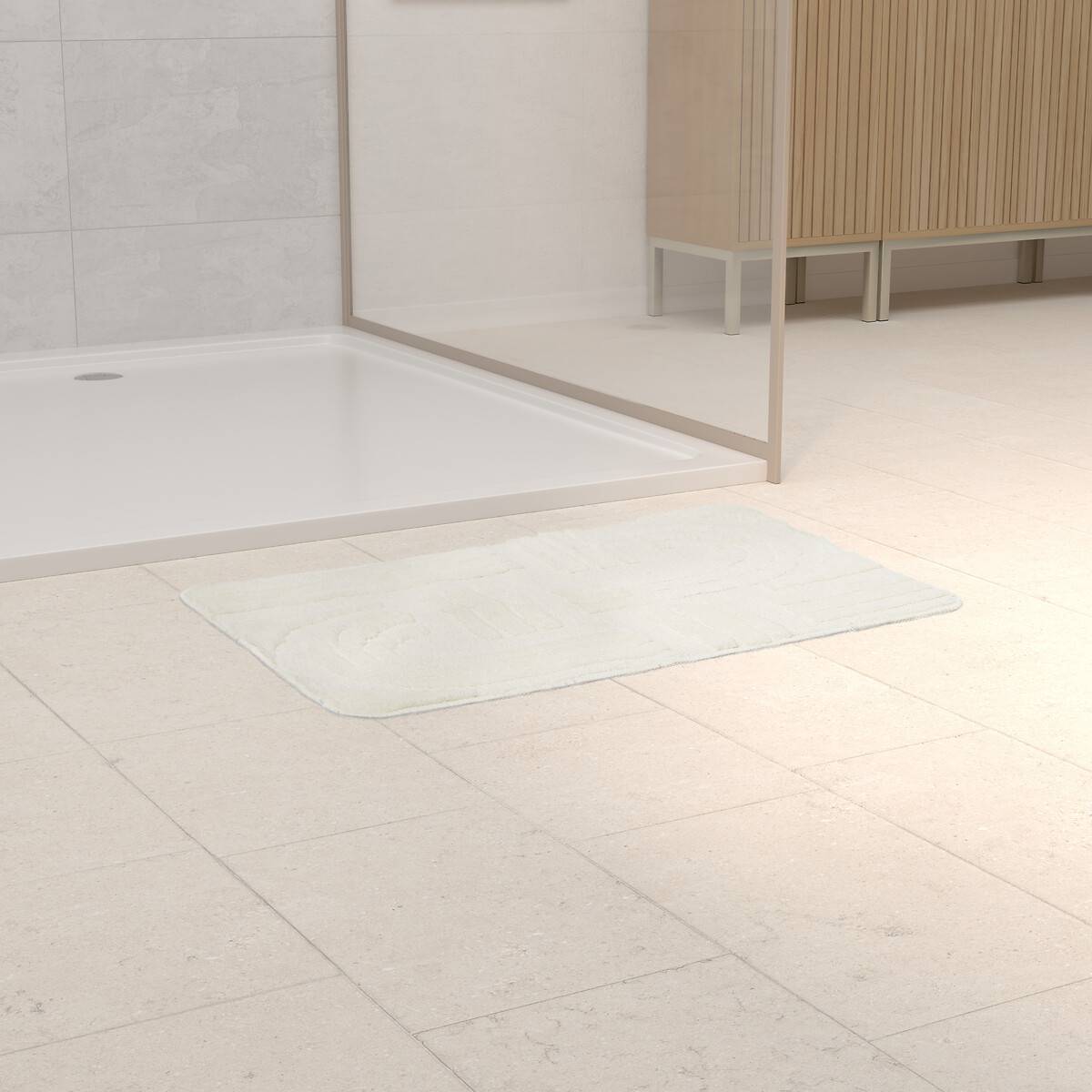 Tapis de bain Strio 50x75cm blanc