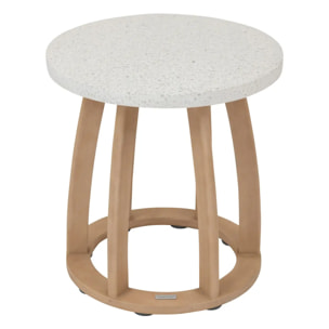 Table d appoint de jardin ronde "Lemindo" 50 x 53cm en eucalyptus